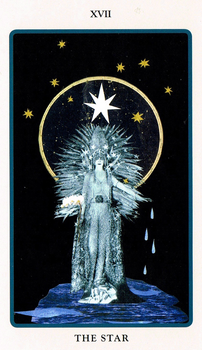 The Star Tarot Card by Witch Zoe, depicting a woman pouring water under a starry sky